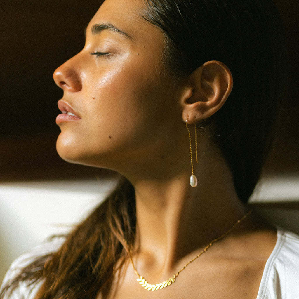 Luna Pearl Earring - Gold