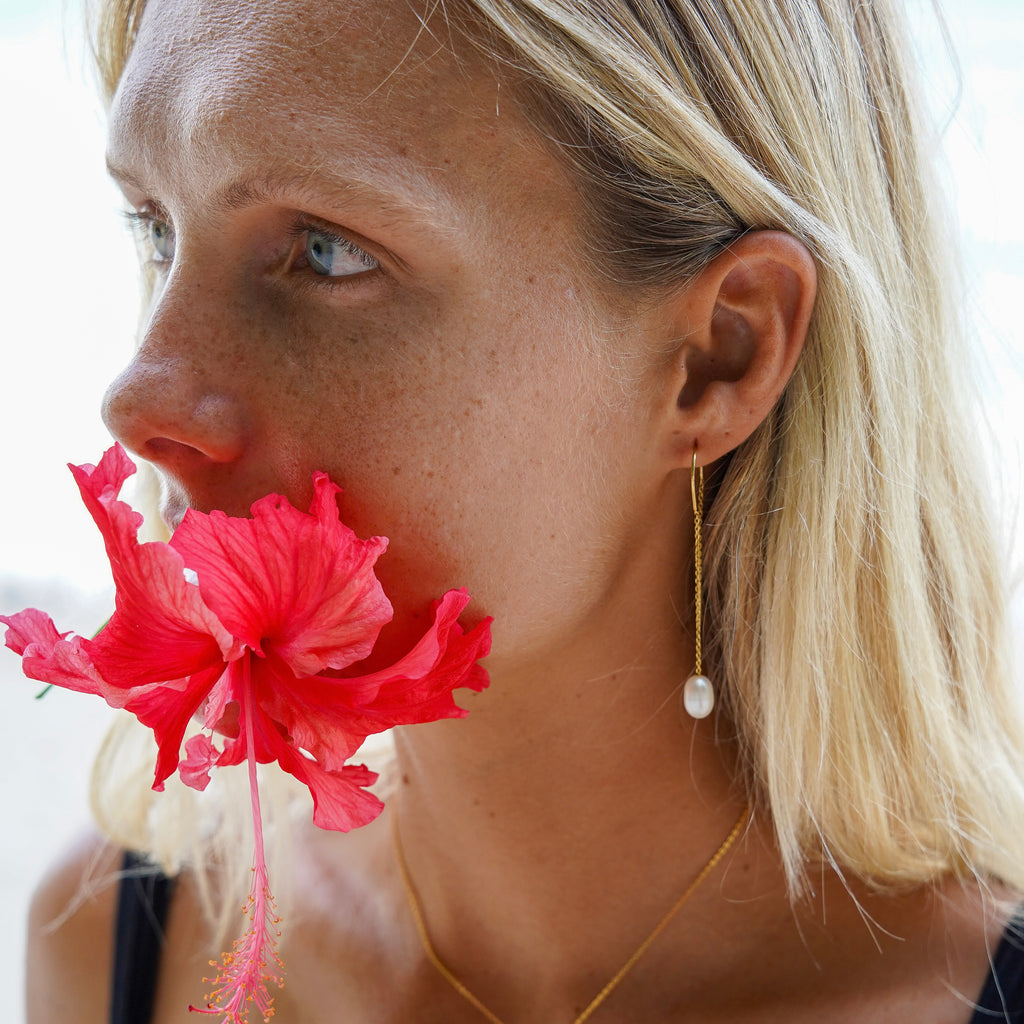 Luna Pearl Earring - Gold