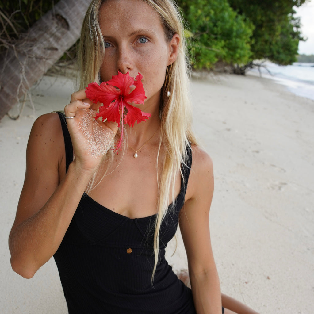 Luna Pearl Earring - Gold