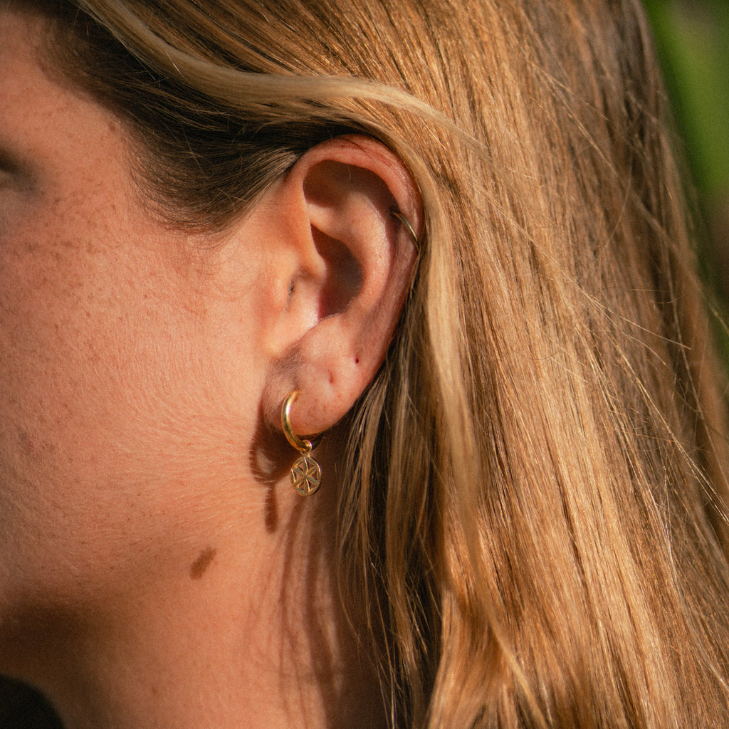 Fortune Hoop Earrings - Gold