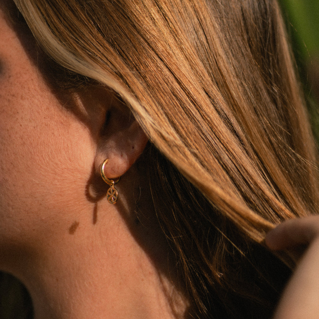 Fortune Hoop Earrings - Gold