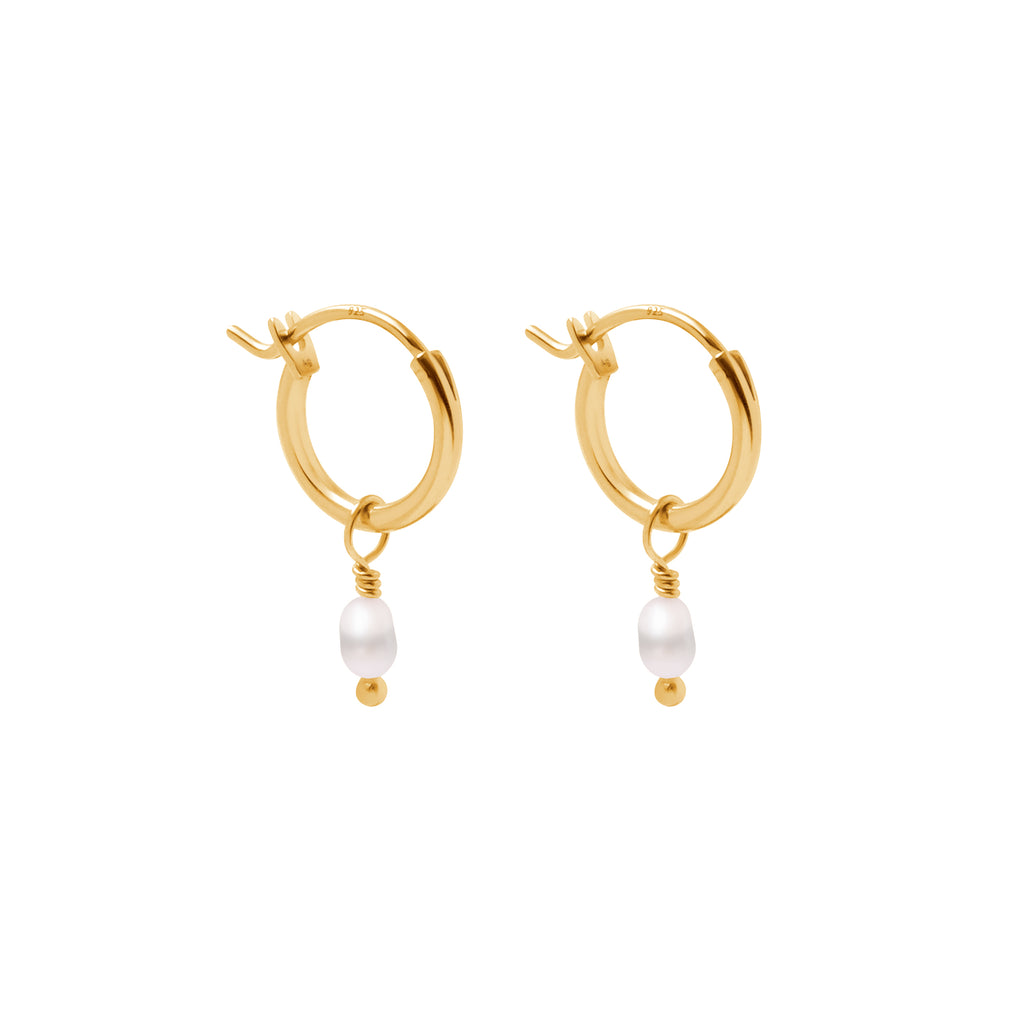 Mantra Pearl Earrings - Gold