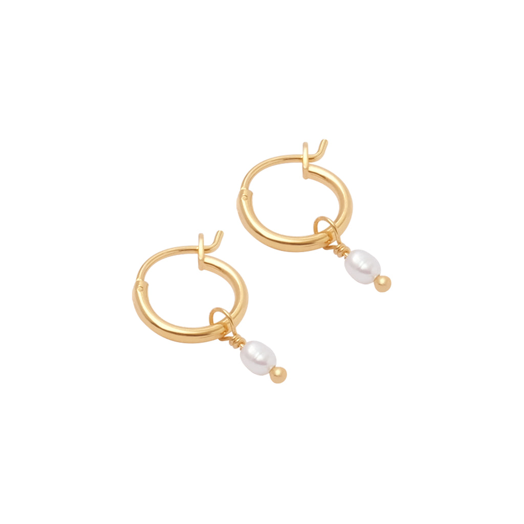 Mantra Pearl Earrings - Gold