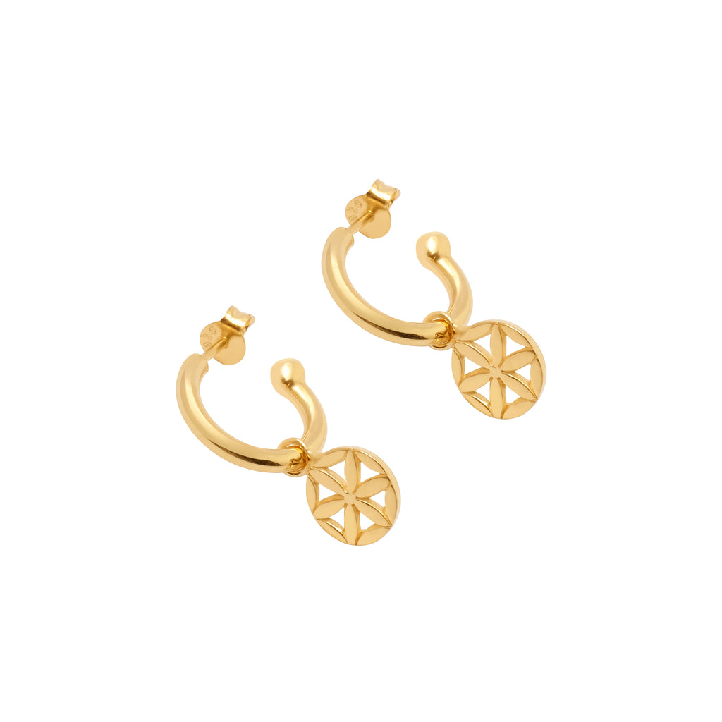 Fortune Hoop Earrings - Gold