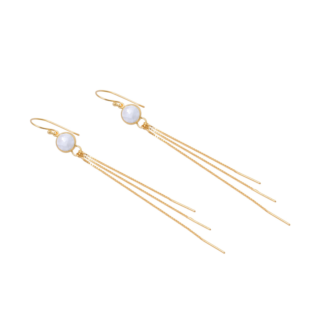 Padang Moonstone Earrings - Gold