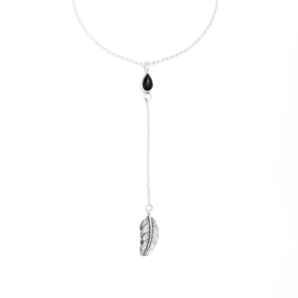Anokhi Feather Onyx Necklace